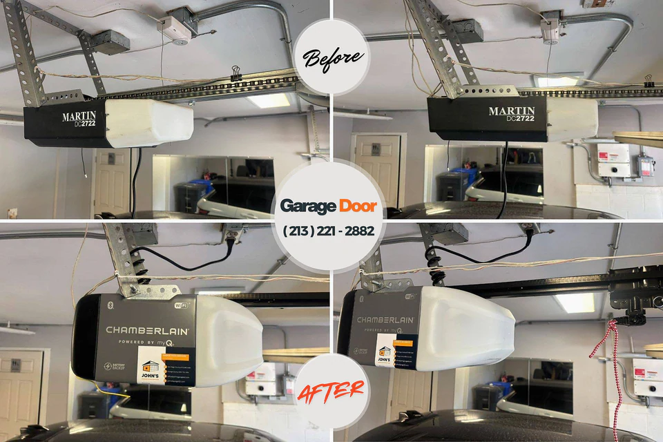 Before and after: garage door repair Flippin, AR